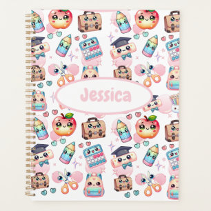 Niedliche Anime Kids School Pink Planer
