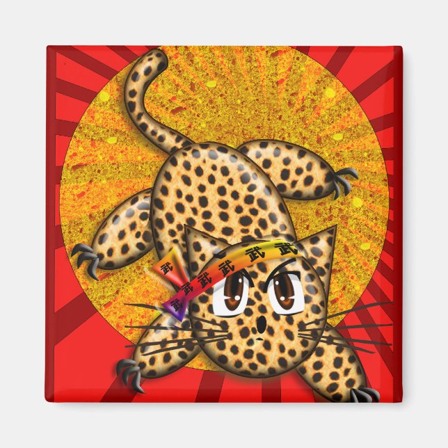 Niedliche Anime Leopard Kitty Rainbow Head Band Magnet (Vorne)