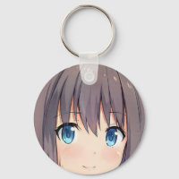Niedliche Anime Mädchen braune Haare blaue Augen M