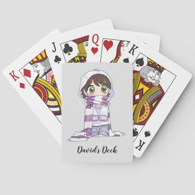 Niedliche Anime-Personalisiert-Spielkarten Spielkarten (Rückseite)