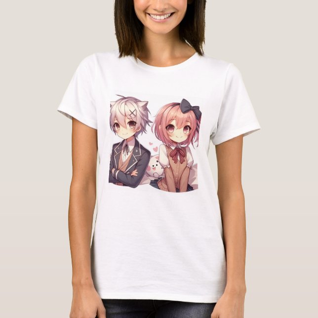 Niedliche Anime T-Shirt (Vorderseite)
