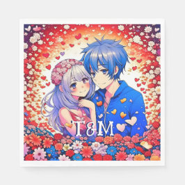 Niedliche Anime Themed Wedding Serviette