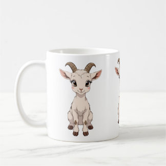 Niedliche Anime-Ziege mit großen Augen Kaffeetasse