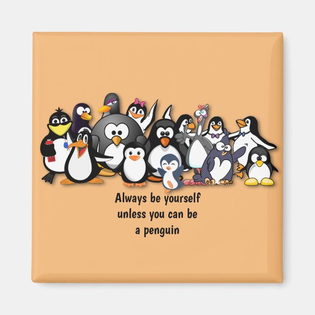 Niedliche animierte Pinguine Magnet (Vorne)