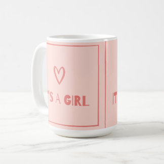 Niedliche Ankündigung von Pink Heart Baby & Gender Kaffeetasse
