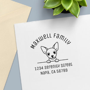 Niedliche Anschrift der Familie Chihuahua Dog Arch Permastempel