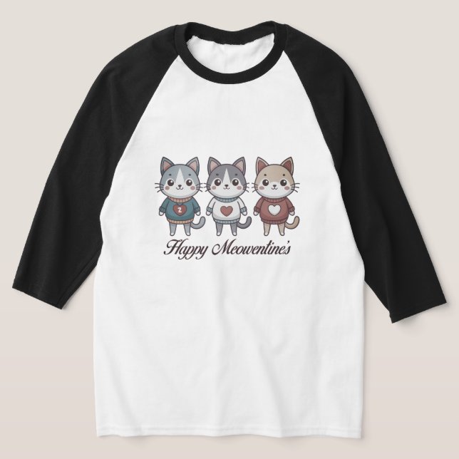 Niedliche anthropomorphe Katzen mit Herz-T - Shirt (Ablage )