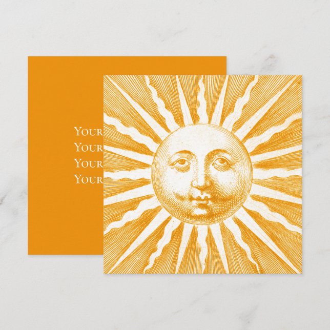Niedliche antike Vintage goldgelbe Sonnenwand (Vorne/Hinten)