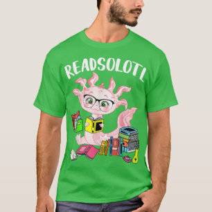 Niedliche Aolotl Funny Reading Fischbücher Li T-Shirt