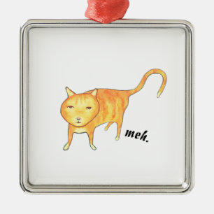 Niedliche apathische orange Katze Ornament Aus Metall
