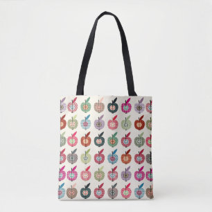Niedliche Äpfel in der Retro Art Tasche