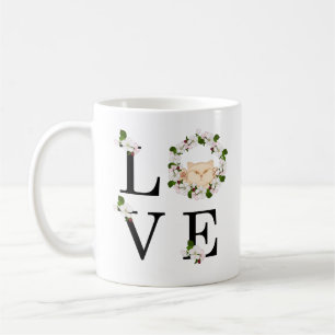 Niedliche Apfelblüte. Liebe Kaffeetasse
