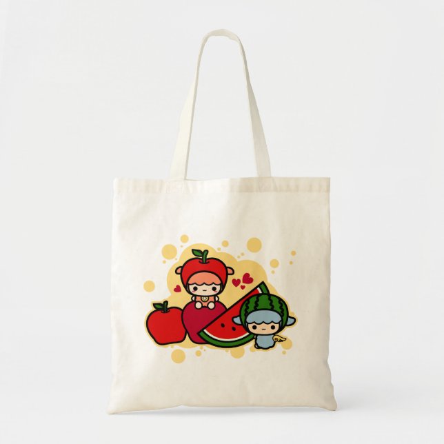 Niedliche Apfelwassermelone und kawaii Haustier Tragetasche (Vorne)