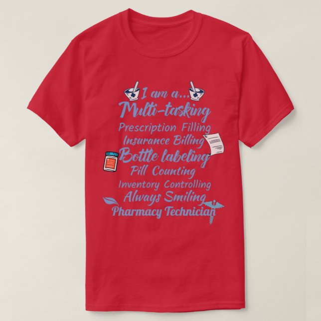 Niedliche Apotheker geben Design Pharmacy Tech Med T-Shirt (Design vorne)