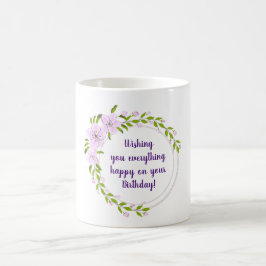Niedliche Apple-Blume Geburtstag Minimalistischer  Kaffeetasse