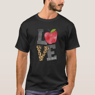 Niedliche Apple Leopard Liebe 4Th Grad Team Vierte T-Shirt