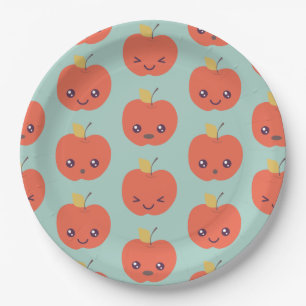 Niedliche Apple Musterpapier-Teller Pappteller