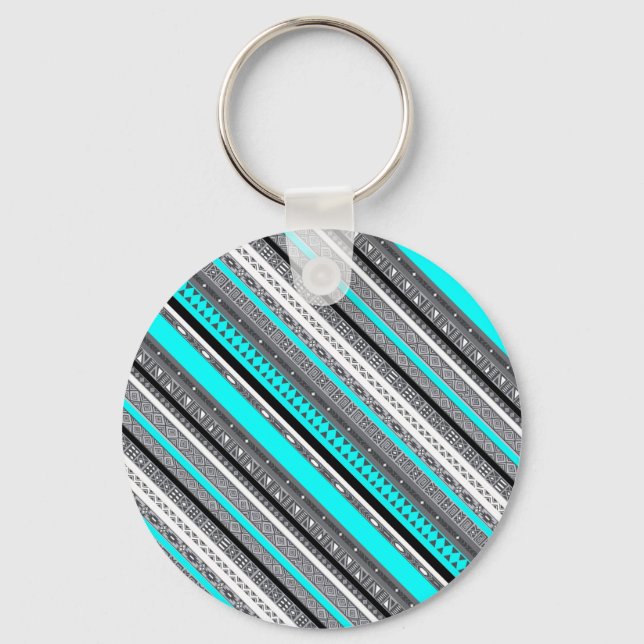 Niedliche Aqua-Aztec-Muster Schlüsselanhänger (Vorderseite)