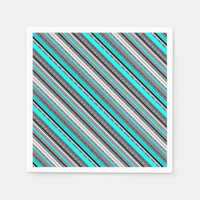 Niedliche Aqua-Aztec-Muster Serviette (Vorderseite)