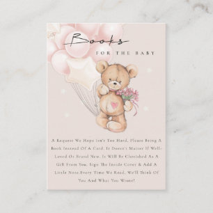 Niedliche Aqua Blush Bärenballon Bücher für Babydu Begleitkarte