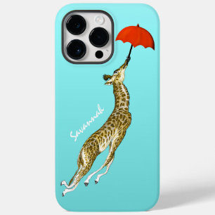 Niedliche Aqua Flying Giraffe Roter Regenschirm Case-Mate iPhone Hülle