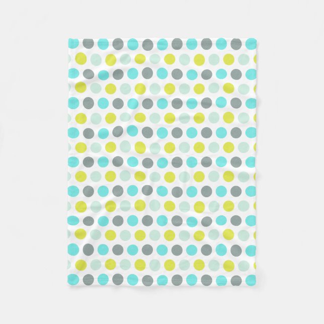 Niedliche Aqua-Minzen-blaues gelbes Fleecedecke (Vorderseite)