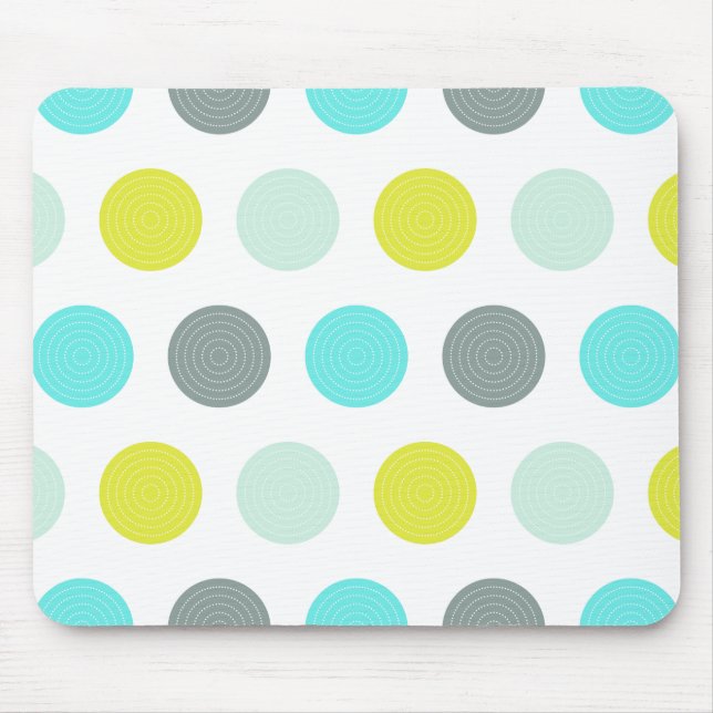Niedliche Aqua-Minzen-blaues gelbes Mousepad (Vorne)