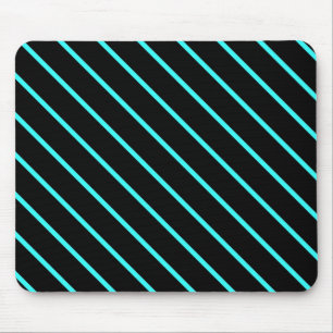 Niedliche Aquafarben mit Monogramm, schwarz Streif Mousepad