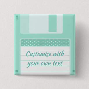 Niedliche Aquamarine Diskette zum Anpassen mit eig Button