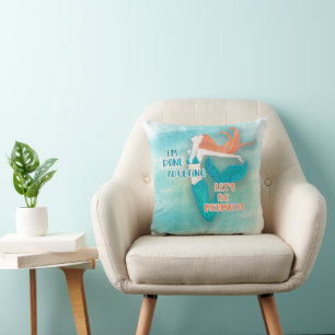 Niedliche Aquamarine Orangen Fertige Erwachsene La Kissen