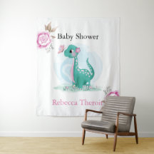 Niedliche Aquamarine Rosa Dinosaur Babydusche Hint
