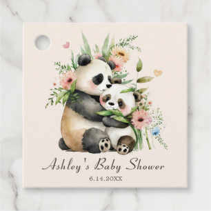 Niedliche Aquarell-Blume & Bears Kinderdusche Geschenkanhänger