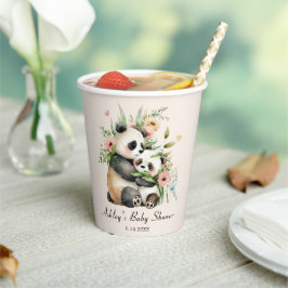 Niedliche Aquarell-Blume & Bears Kinderdusche Pappbecher