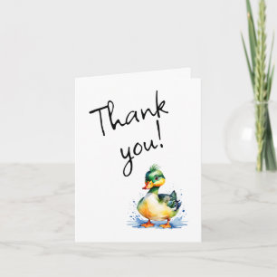 Niedliche Aquarell Duck Vielen Dank Dankeskarte