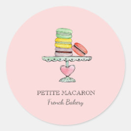 Niedliche Aquarellbäckerei Macarons Runder Aufkleber