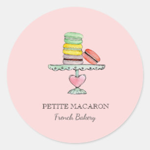 Niedliche Aquarellbäckerei Macarons Runder Aufkleber