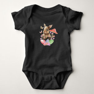 Niedliche Aquarellbär- und Ostereier Baby Bodysui Strampler