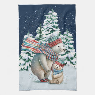 Niedliche Aquarellbären Geschirrtuch