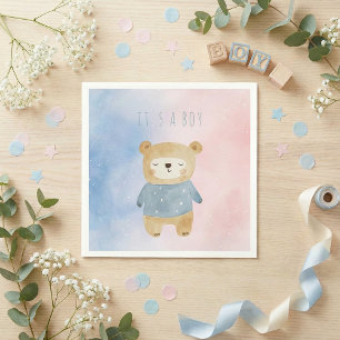 Niedliche Aquarellbärte Serviette