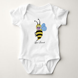 Niedliche Aquarellbiene mit fröhlichem Lächeln Baby Strampler
