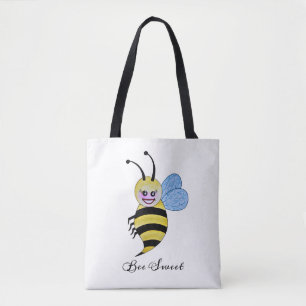 Niedliche Aquarellbiene mit fröhlichem Lächeln Tasche