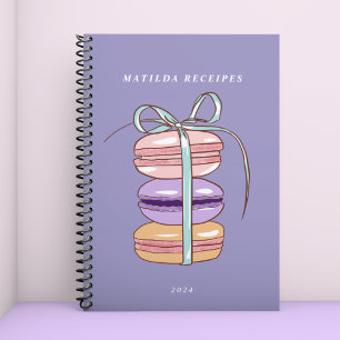 Niedliche Aquarellbilder Backen Süßigkeiten Lila Notizbuch