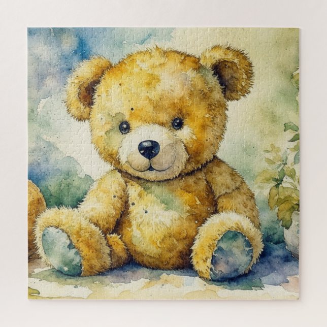 Niedliche Aquarellbilder eines Teddy-Bären (Vertikal)