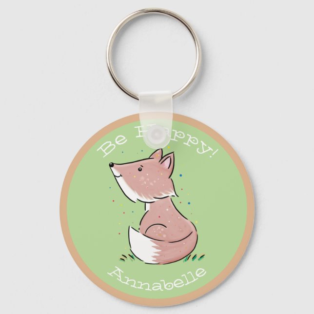 Niedliche Aquarellbilder für Babyfuchs Schlüsselanhänger (Vorderseite)