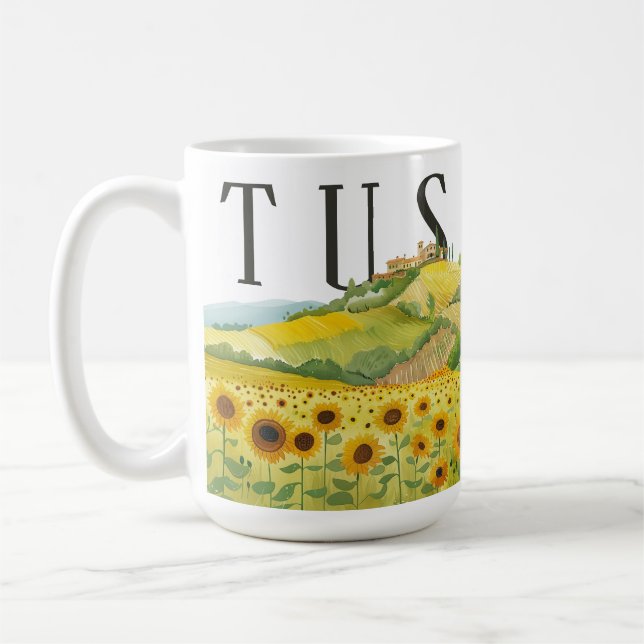 Niedliche Aquarellbilder in der Toskana Italien Kaffeetasse (Links)