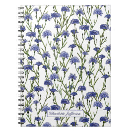 Niedliche Aquarellblumen Mit Monogramm Notizblock