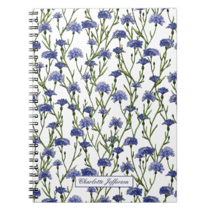 Niedliche Aquarellblumen Mit Monogramm Notizblock