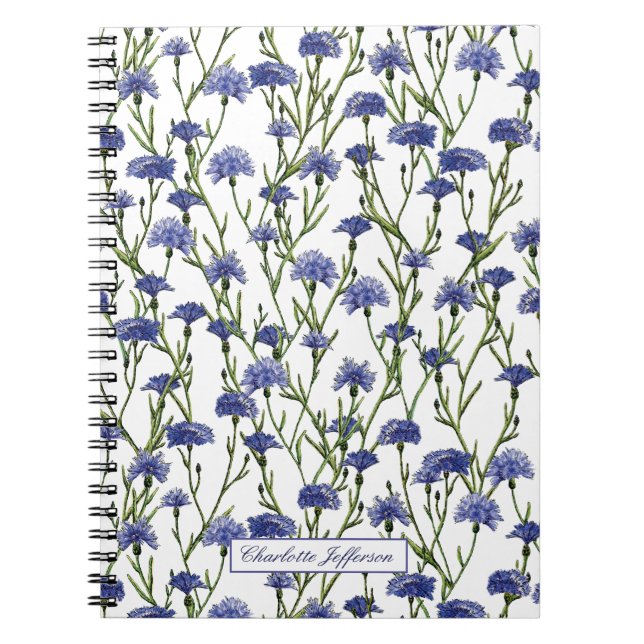 Niedliche Aquarellblumen Mit Monogramm Notizblock (Vorderseite)