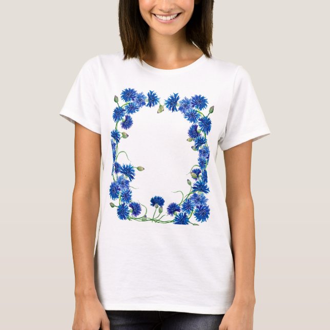 Niedliche Aquarellblumen T-Shirt (Vorderseite)