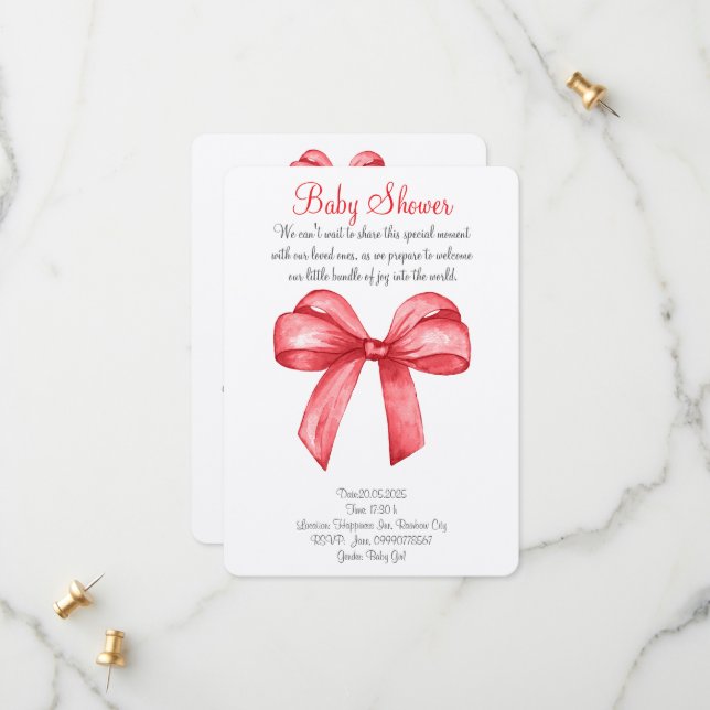 Niedliche Aquarellbogeneinladung Save The Date (Vorderseite/Rückseite Beispiel)